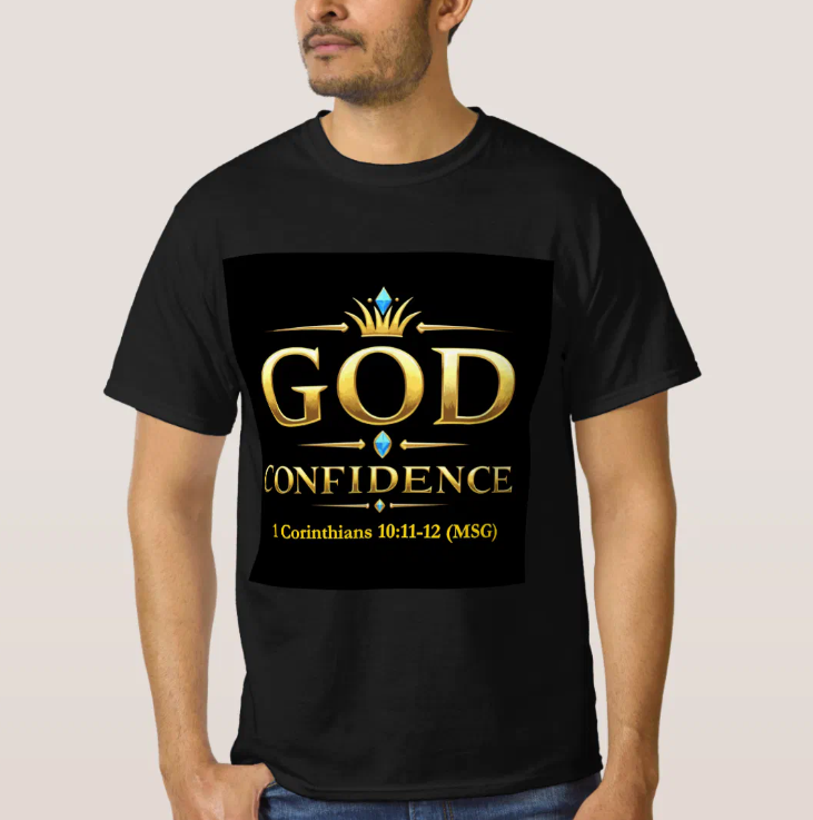 God Confidence Christian T-Shirt - Premium faith-based apparel featuring inspiring design with religious message for believers